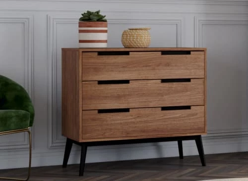 Nateo Concept Commodes Et Cabinets Commode Vintage 3 Tiroirs Noyer 4 Nateo Concept Commodes Et Cabinets Commode Vintage 3 Tiroirs Noyer – Image 2