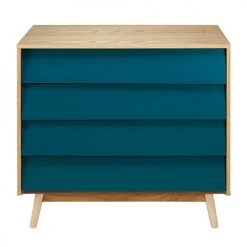 Maisons Du Monde Commodes Et Cabinets Commode Vintage 4 Tiroirs Bleu Pétrole
