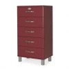 Meubles & Design Commodes Et Cabinets Commode Vintage 5 Tiroirs Effet Bois Bordeaux -Coffres et malles Soldes commode vintage 5 tiroirs effet bois bordeaux