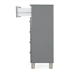 Meubles & Design Commodes Et Cabinets Commode Vintage 5 Tiroirs Effet Bois Gris Foncé -Coffres et malles Soldes commode vintage 5 tiroirs effet bois gris fonce 4