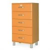 Meubles & Design Commodes Et Cabinets Commode Vintage 5 Tiroirs Effet Bois Orange