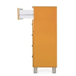 Meubles & Design Commodes Et Cabinets Commode Vintage 5 Tiroirs Effet Bois Orange -Coffres et malles Soldes commode vintage 5 tiroirs effet bois orange 8