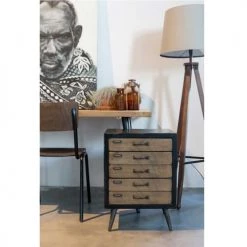 Dutchbone Commodes Et Cabinets Commode Vintage Bois 3 Tiroirs M Bois Massif -Coffres et malles Soldes commode vintage bois 3 tiroirs m bois massif 4