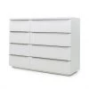 Meubles & Design Commodes Et Cabinets Grande Commode 8 Tiroirs Effet Bois Blanc