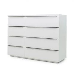 Meubles & Design Commodes Et Cabinets Grande Commode 8 Tiroirs Effet Bois Blanc