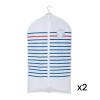 Casâme Aménagements De Placard Et De Dressing Lot De 2 Housses Pour Vêtements à Rayures - Blanc