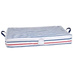 Casâme Aménagements De Placard Et De Dressing Lot De 2 Housses Rayures Sous Lit - 69L - Blanc -Coffres et malles Soldes lot de 2 housses rayures sous lit 69l blanc 2