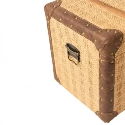 Calicosy Coffres Et Malles Lot De 3 Coffres Rectangulaire Bois Beige Et Marron -Coffres et malles Soldes lot de 3 coffres rectangulaire bois beige et marron 3