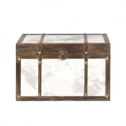 Maisons Du Monde Coffres Et Malles Malle Carte Du Monde Blanche Et Marron