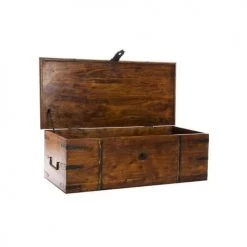 Wadiga Coffres Et Malles Malle De Rangement En Bois Massif Acacia 100x45x40cm -Coffres et malles Soldes malle de rangement en bois massif acacia 100x45x40cm 3