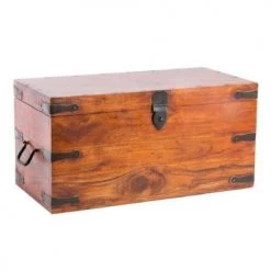 Wadiga Coffres Et Malles Malle De Rangement En Bois Massif Acacia 60x30x30cm