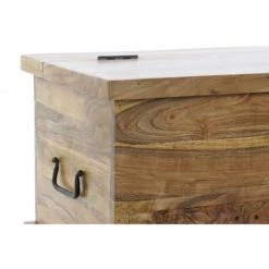 Wadiga Coffres Et Malles Malle De Rangement En Bois Massif Acacia Sur Pieds 90x41x45cm -Coffres et malles Soldes malle de rangement en bois massif acacia sur pieds 90x41x45cm 2