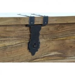 Wadiga Coffres Et Malles Malle De Rangement En Bois Massif Acacia Sur Pieds 90x41x45cm -Coffres et malles Soldes malle de rangement en bois massif acacia sur pieds 90x41x45cm 4