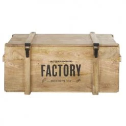 Maisons Du Monde Coffres Et Malles Malle En Bois De Manguier Et Métal Noir