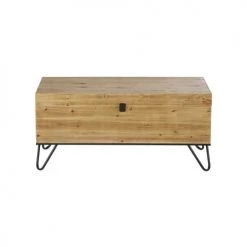 Maisons Du Monde Coffres Et Malles Malle En Bois De Sapin Et Métal Noir 92x44