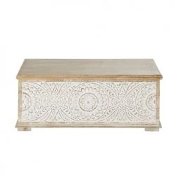 Maisons Du Monde Coffres Et Malles Malle En Manguier Sculpté Beige