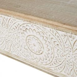 Maisons Du Monde Coffres Et Malles Malle En Manguier Sculpté Beige -Coffres et malles Soldes malle en manguier sculpte beige 1000 10 15 210878 3