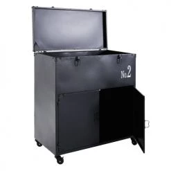 Maisons Du Monde Coffres Et Malles Malle En Métal Noir Imprimé -Coffres et malles Soldes malle en metal noir imprime 1000 0 32 176783 3