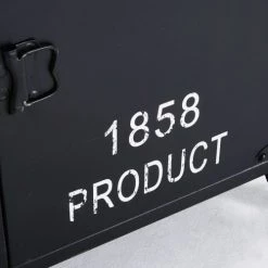 Maisons Du Monde Coffres Et Malles Malle En Métal Noir Imprimé -Coffres et malles Soldes malle en metal noir imprime 1000 0 32 176783 4