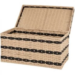 Maisons Du Monde Coffres Et Malles Malle Tressée Jacinthe D'eau Et Métal Beige Et Noir -Coffres et malles Soldes malle tressee jacinthe d eau et metal beige et noir 1000 2 15 227360 3