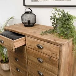 MACABANE Commodes Et Cabinets Meuble 2 Tiroirs 2 Portes Avec Faux Tiroirs En Pin Recyclé -Coffres et malles Soldes meuble 2 tiroirs 2 portes avec faux tiroirs en pin recycle 2