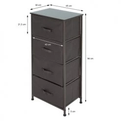 ML-Design Commodes Et Cabinets Meuble à Tiroirs 4 Tiroirs Gris/marron, 45x30x94 Cm, En MDF -Coffres et malles Soldes meuble a tiroirs 4 tiroirs gris marron 45x30x94 cm en mdf 2