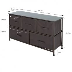 ML-Design Commodes Et Cabinets Meuble à Tiroirs Avec 5 Tiroirs Marron, 100x30x54,5 Cm, En MDF 7 ML-Design Commodes Et Cabinets Meuble à Tiroirs Avec 5 Tiroirs Marron, 100x30x54,5 Cm, En MDF -Coffres et malles Soldes meuble a tiroirs avec 5 tiroirs marron 100x30x54 5 cm en mdf 2