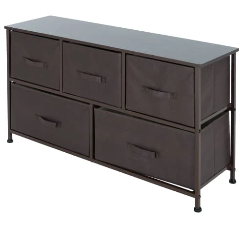 ML-Design Commodes Et Cabinets Meuble à Tiroirs Avec 5 Tiroirs Marron, 100x30x54,5 Cm, En MDF 3 ML-Design Commodes Et Cabinets Meuble à Tiroirs Avec 5 Tiroirs Marron, 100x30x54,5 Cm, En MDF