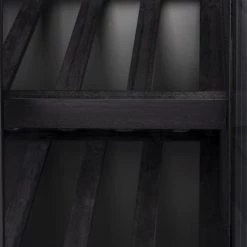 Mathi Design Commodes Et Cabinets Meuble Bar En Fer Noir Et Vitrine En Verre Trempé -Coffres et malles Soldes meuble bar en fer noir et vitrine en verre trempe 3