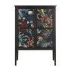 Maisons Du Monde Commodes Et Cabinets Meuble De Rangement 2 Portes En Bois Noir Et Motifs Feuilles -Coffres et malles Soldes meuble de rangement 2 portes en bois noir et motifs feuilles 1000 3 23 219660 1