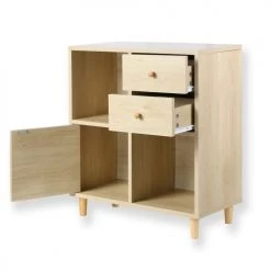 Casâme Commodes Et Cabinets Meuble De Rangement 4 Cases 1 Porte 2 Tiroirs Effet Bois - H 67cm -Coffres et malles Soldes meuble de rangement 4 cases 1 porte 2 tiroirs effet bois h 67cm 2