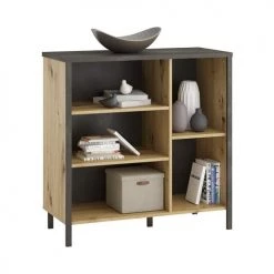 Calicosy Commodes Et Cabinets Meuble De Rangement 5 Étagères Ouvertes - Effet Bois Et Noir 13 Calicosy Commodes Et Cabinets Meuble De Rangement 5 Étagères Ouvertes - Effet Bois Et Noir -Coffres et malles Soldes meuble de rangement 5 etageres ouvertes effet bois et noir 5