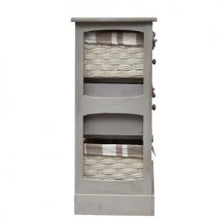 Mobili Rebecca Commodes Et Cabinets Meuble De Rangement à 9 Tiroirs En Bois Et Tissu Gris -Coffres et malles Soldes meuble de rangement a 9 tiroirs en bois et tissu gris 5
