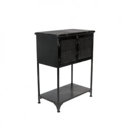 Dutchbone Commodes Et Cabinets Mini-bar En Métal Noir Patiné -Coffres et malles Soldes mini bar en metal noir patine 4