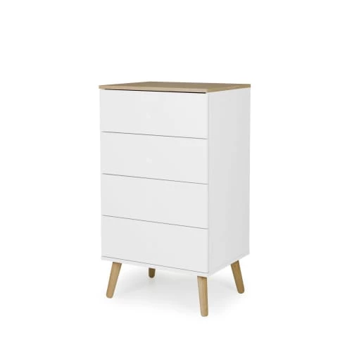 Tenzo Commodes Et Cabinets Petit Meuble De Rangement En Bois 4 Tiroirs H98cm Blanc 4 Tenzo Commodes Et Cabinets Petit Meuble De Rangement En Bois 4 Tiroirs H98cm Blanc – Image 2