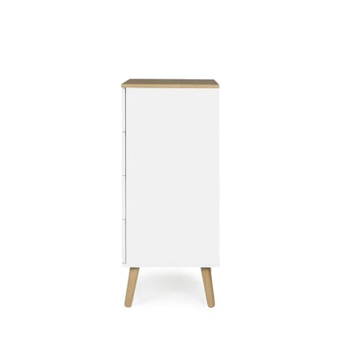 Tenzo Commodes Et Cabinets Petit Meuble De Rangement En Bois 4 Tiroirs H98cm Blanc 5 Tenzo Commodes Et Cabinets Petit Meuble De Rangement En Bois 4 Tiroirs H98cm Blanc – Image 3