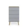Tenzo Commodes Et Cabinets Petit Meuble De Rangement En Bois 4 Tiroirs H98cm Gris Clair -Coffres et malles Soldes petit meuble de rangement en bois 4 tiroirs h98cm gris clair