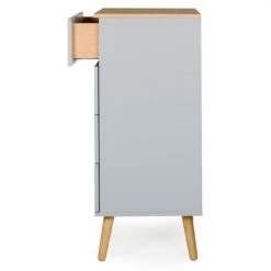 Tenzo Commodes Et Cabinets Petit Meuble De Rangement En Bois 4 Tiroirs H98cm Gris Clair -Coffres et malles Soldes petit meuble de rangement en bois 4 tiroirs h98cm gris clair 5