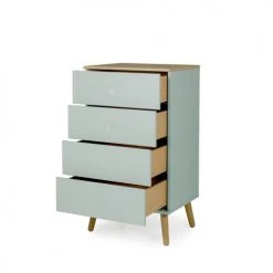 Tenzo Commodes Et Cabinets Petit Meuble De Rangement En Bois 4 Tiroirs H98cm Vert D'eau -Coffres et malles Soldes petit meuble de rangement en bois 4 tiroirs h98cm vert d eau 4