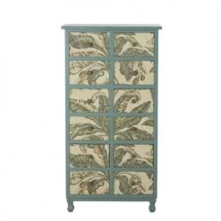 Maisons Du Monde Chiffonniers Semainier 12 Tiroirs Vert Motif Feuilles De Bananier