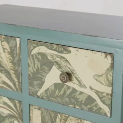 Maisons Du Monde Chiffonniers Semainier 12 Tiroirs Vert Motif Feuilles De Bananier -Coffres et malles Soldes semainier 12 tiroirs vert motif feuilles de bananier 1000 3 4 220051 3