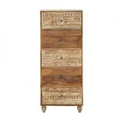 Maisons Du Monde Commodes Et Cabinets Semainier En Manguier Massif Sculpté