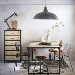 Maisons Du Monde Chiffonniers Semainier Indus 6 Tiroirs En Métal Noir Et Sapin -Coffres et malles Soldes semainier indus 6 tiroirs en metal noir et sapin 1000 3 9 110299 9