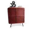 PIB Commodes Et Cabinets Table De Chevet En Métal Rouge -Coffres et malles Soldes table de chevet en metal rouge